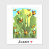 Whimsical Cactus And Butterflies Sticker (Vel)