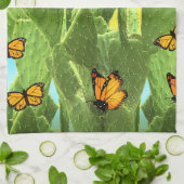 Whimsical Cactus And Butterflies Theedoek (Gevouwen)