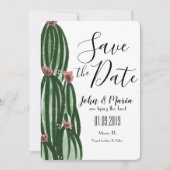 Whimsical Cactus Artsy Save the Date Kaart (Voorkant)