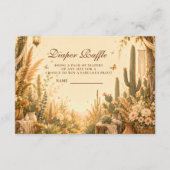 Whimsical Cactus Boho Luier Raffle Informatiekaartje (Voorkant)