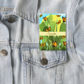 Whimsical Cactus En Vlinders Button (Insitu)