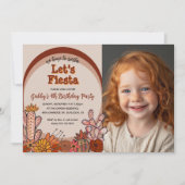 Whimsical Cactus Flowers Retro Fiesta Kind Verjaar Kaart (Voorkant)