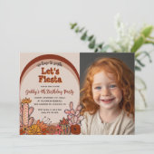 Whimsical Cactus Flowers Retro Fiesta Kind Verjaar Kaart (Staand voorkant)