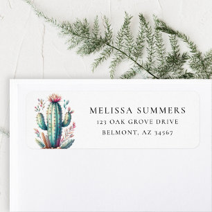 Whimsical Cactus retour adres label