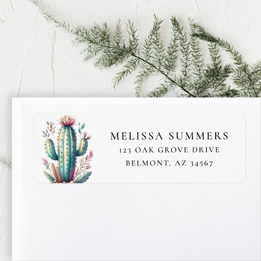 Whimsical Cactus retour adres label