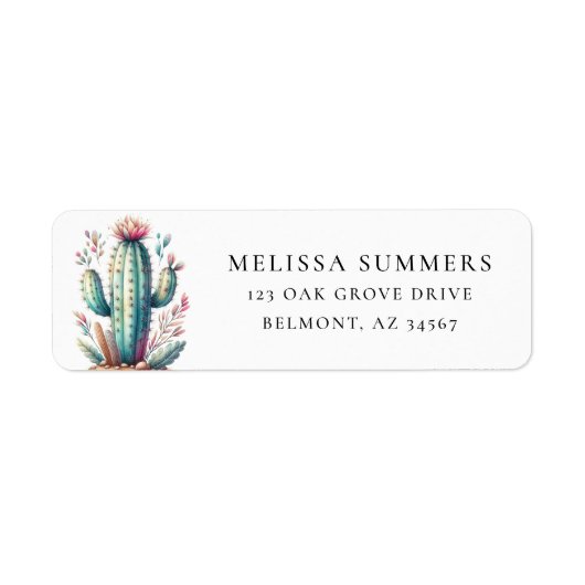 Whimsical Cactus retour adres label (Voorkant)