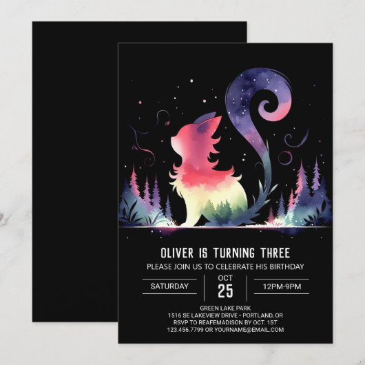 Whimsical Cadeau voor de Katverjaardag Kaart (Voorkant / Achterkant)