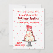 Whimsical Cake Bridal Shower Invitation Kaart (Voorkant)