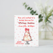 Whimsical Cake Bridal Shower Invitation Kaart (Staand voorkant)
