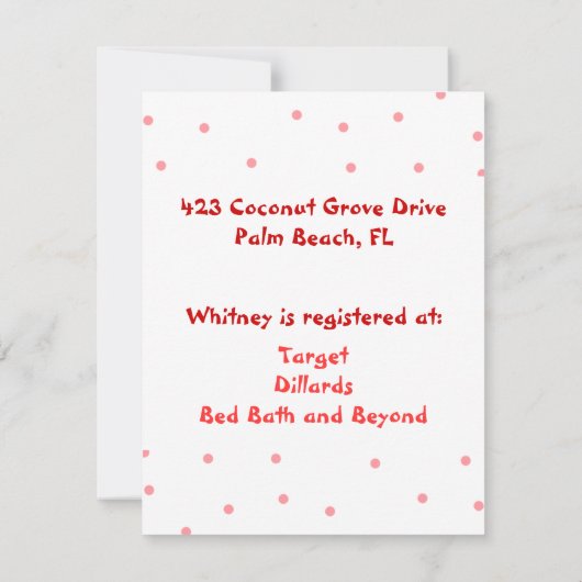 Whimsical Cake Bridal Shower Invitation Kaart (Achterkant)