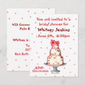Whimsical Cake Bridal Shower Invitation Kaart (Voorkant / Achterkant)