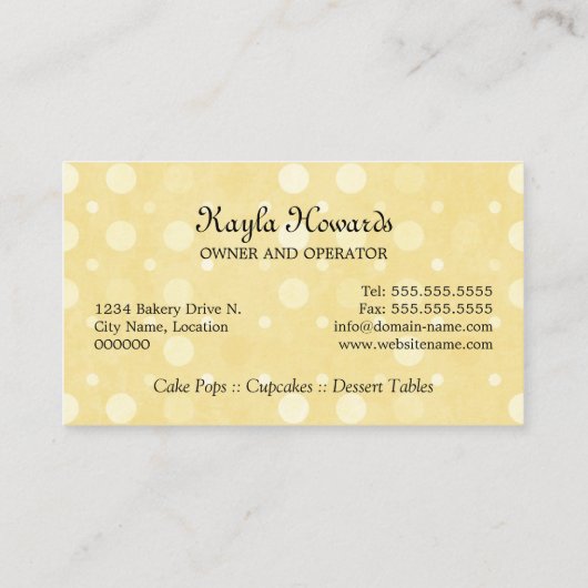 Whimsical Cake Poppen Baker Visitekaartje (Achterkant)