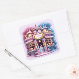Whimsical Cake Shop Mijn Kleine Prinses Taarten Vierkante Sticker