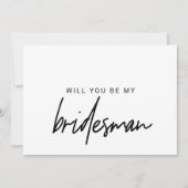 Whimsical Calligrafie wordt mijn Bridesman Kaart (Voorkant)