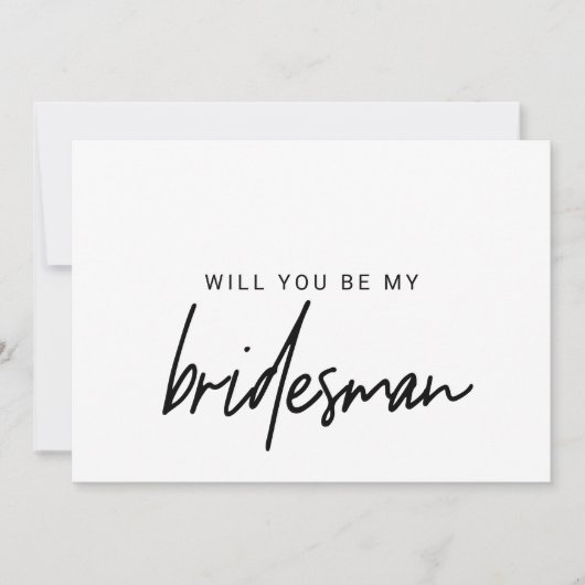 Whimsical Calligrafie wordt mijn Bridesman Kaart (Voorkant)