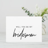 Whimsical Calligrafie wordt mijn Bridesman Kaart (Staand voorkant)