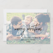 Whimsical Calligraphy | 2 Faded kerstfoto's Feestdagenkaart (Voorkant)