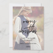 Whimsical Calligraphy | 2 Faded kerstfoto's Feestdagenkaart (Voorkant)