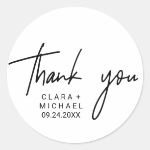 Whimsical Calligraphy Bedankt voor je huwelijk Ronde Sticker