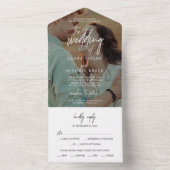 Whimsical Calligraphy Bedekking the Wedding of All In One Uitnodiging (Binnen)