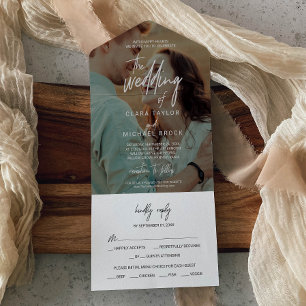 Whimsical Calligraphy Bedekking the Wedding of All In One Uitnodiging