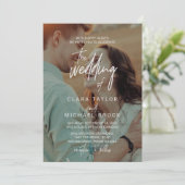 Whimsical Calligraphy Bedekking the Wedding of Kaart (Staand voorkant)