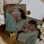 Whimsical Calligraphy Bedekking the Wedding of Kaart<br><div class="desc">Deze grillige kalligrafieffoto bedekt de bruiloft van de uitnodigingskaart is perfect voor een moderne bruiloft. Het ontwerp biedt elegante maar rustige typografie met twee van uw foto's, één aan de voorkant en één aan de achterkant. Voor meer opties voor huwelijksuitnodigingen, raadpleegt u het volledige collectie voor whimsical calligraphy bruiloft: https://www.zazzle.com/collections/119031173232028807...</div>
