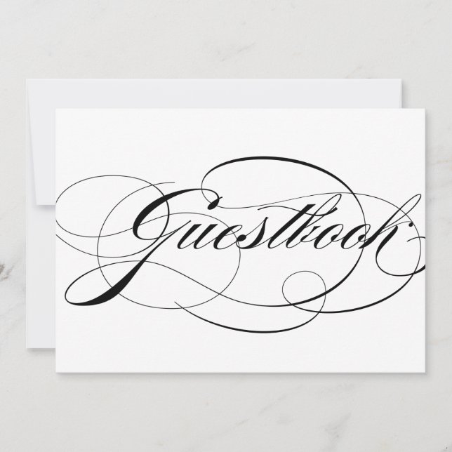 Whimsical Calligraphy | Bodembord voor Guestbook (Voorkant)