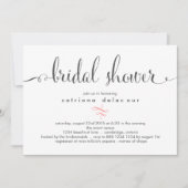Whimsical Calligraphy Bridal Shower Invitation Kaart (Voorkant)