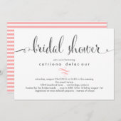 Whimsical Calligraphy Bridal Shower Invitation Kaart (Voorkant / Achterkant)