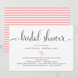 Whimsical Calligraphy Bridal Shower Invitation Kaart