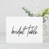 Whimsical Calligraphy Bridal Table Wedding Sign Bedankkaart (Staand voorkant)