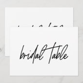 Whimsical Calligraphy Bridal Table Wedding Sign Bedankkaart (Voorkant / Achterkant)