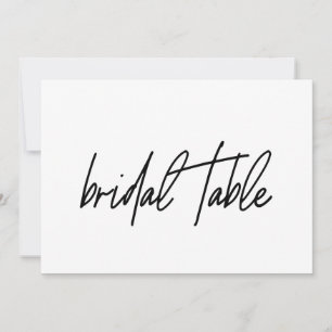 Whimsical Calligraphy Bridal Table Wedding Sign Bedankkaart
