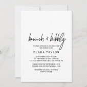 Whimsical Calligraphy Brunch & Bubble Kaart (Voorkant)