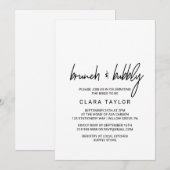 Whimsical Calligraphy Brunch & Bubble Kaart (Voorkant / Achterkant)