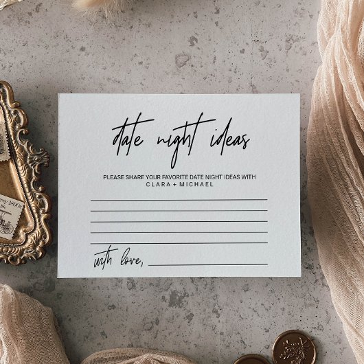 Whimsical Calligraphy Date Night Idea Kaarten