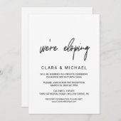 Whimsical Calligraphy Elopement Kaart (Voorkant / Achterkant)