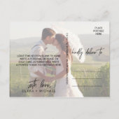 Whimsical Calligraphy | Faded Foto bedankt Briefkaart (Achterkant)