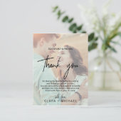 Whimsical Calligraphy | Faded foto bedankt voor je Briefkaart (Staand voorkant)