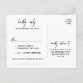 Whimsical Calligraphy | Faded-foto Song RSVP Uitnodiging Briefkaart (Achterkant)