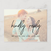 Whimsical Calligraphy | Faded-foto Song RSVP Uitnodiging Briefkaart (Voorkant)