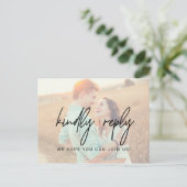 Whimsical Calligraphy | Faded-foto Song RSVP Uitnodiging Briefkaart (Staand voorkant)