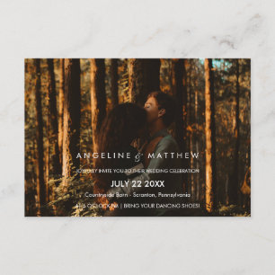 Whimsical Calligraphy Faded foto van het huwelij Kaart