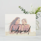 Whimsical Calligraphy | Faded fotobriefje Kaart (Staand voorkant)