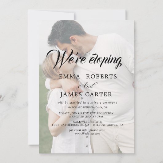 Whimsical Calligraphy | Faded-fotoexplosie Kaart (Voorkant)