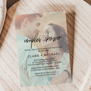 Whimsical Calligraphy   Faded fotokoppel — Shower Kaart