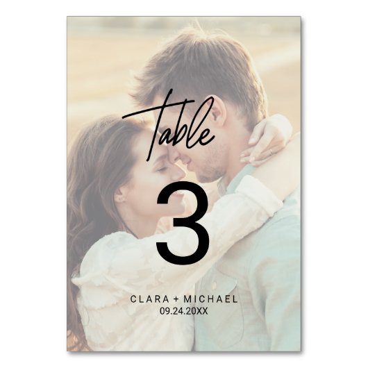 Whimsical Calligraphy | Faded-fototabelnummer Kaart (Achterkant)