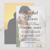 Whimsical Calligraphy | Faded-fotoVrijgezellenfees Kaart (Voorkant / Achterkant)