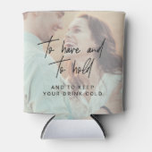 Whimsical Calligraphy | Faded-fotoweddenschap Blikjeskoeler (Voorkant)